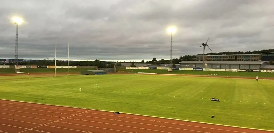 John Charles Stadium under the floodlights