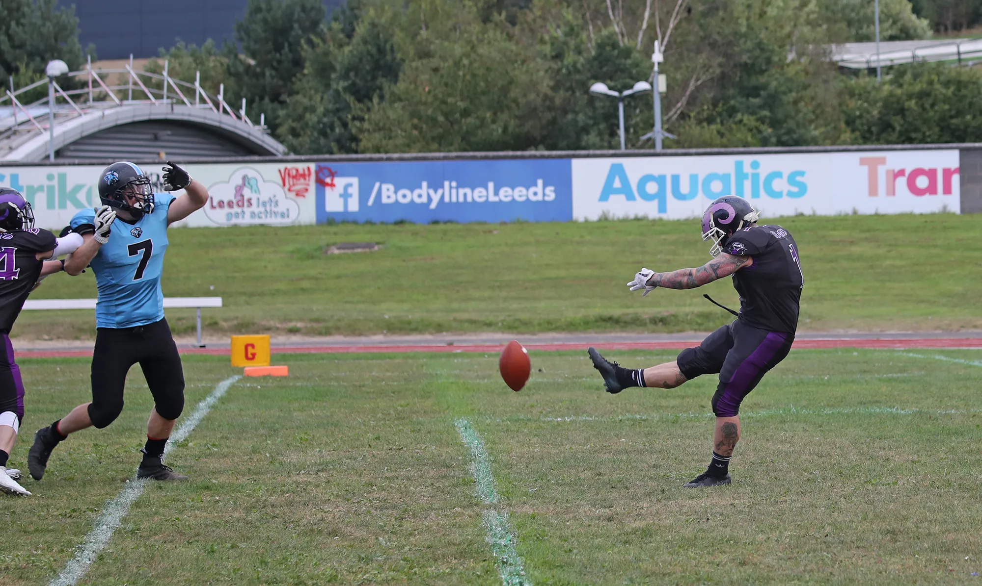 Luke Campbell punts the ball