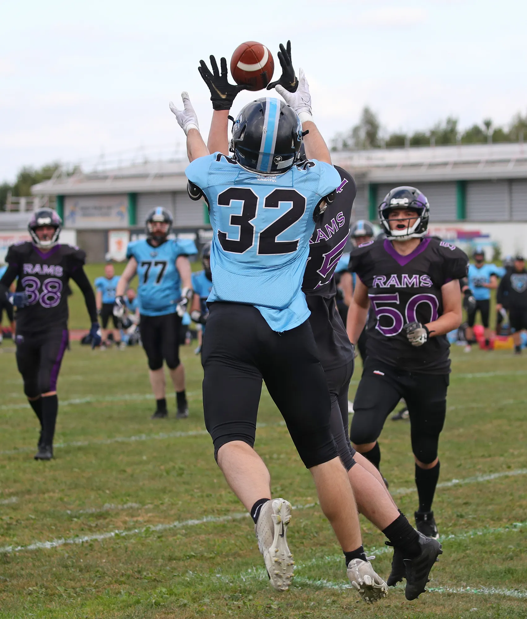 Matthew Wilkinson intercepts the ball in the endzone