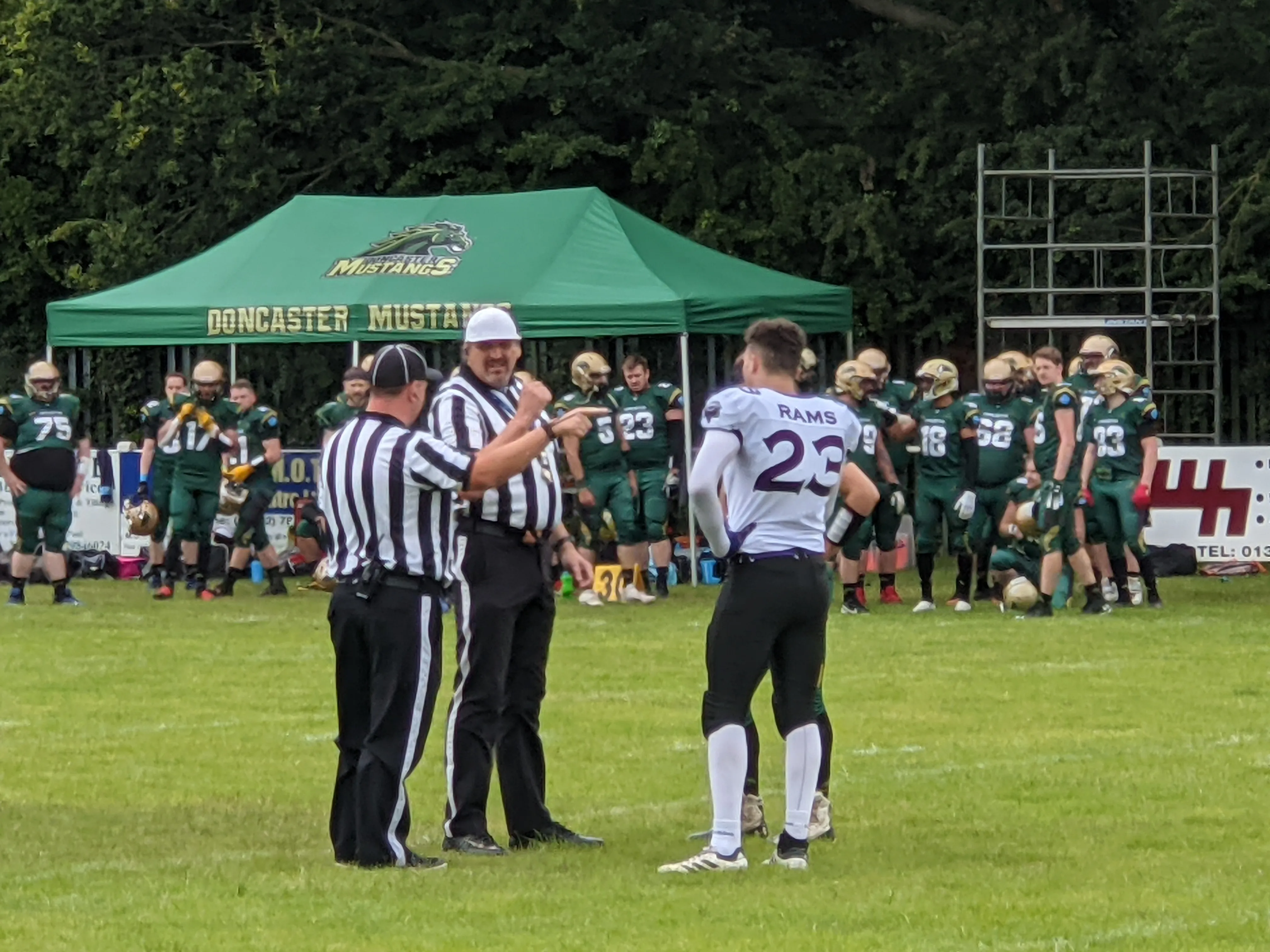 Tyler Broad meets the Mustangs' captain for the coin toss