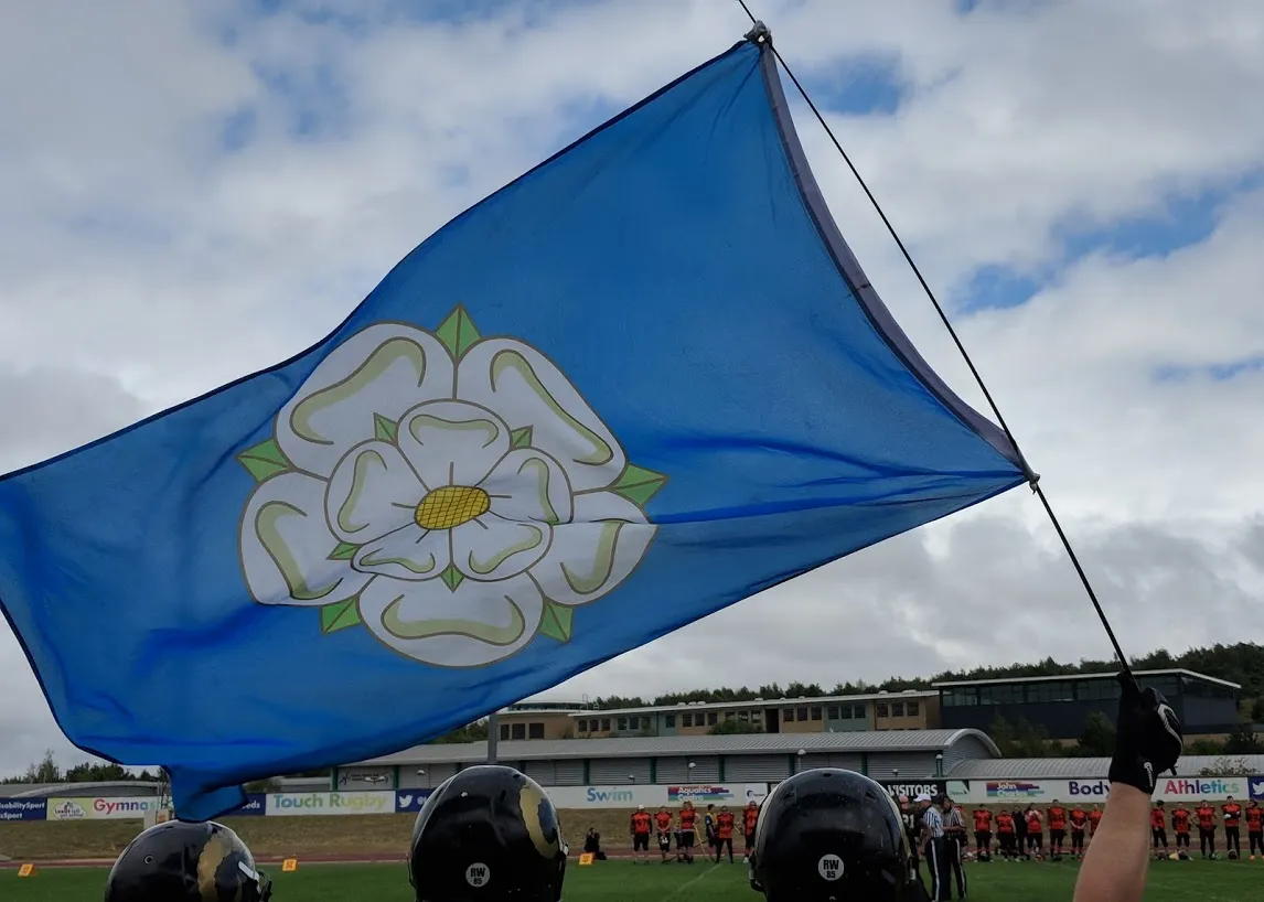 The White Rose flag flies before the game